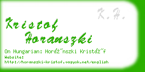 kristof horanszki business card